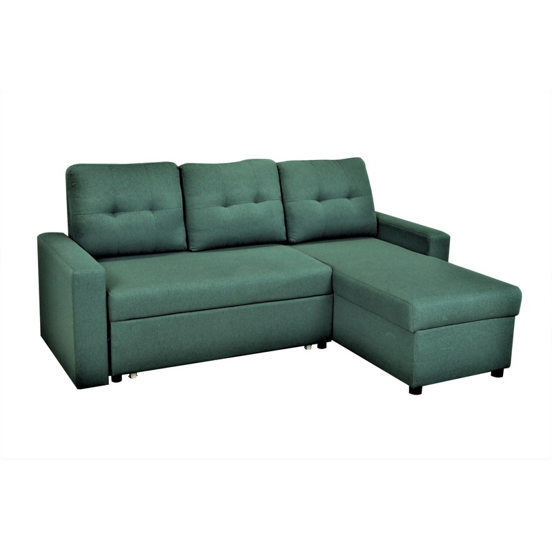 Convertible L Shaped Sectional Sleeper Sofa Bed, Saving Pull Out Couch – Teal