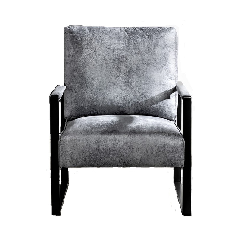 Direct – Classic Mid Century Modern Accent Chair With Durable Square Frame – Gray