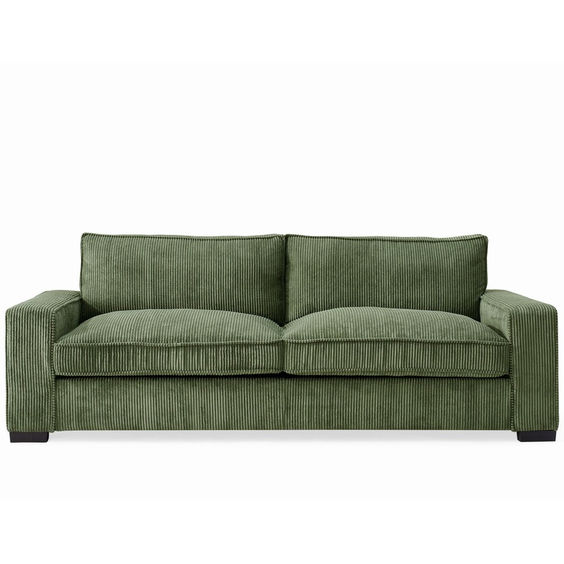 Luxe – Corduroy Sofa With Sleek Design, Spacious And Comfortable 3 Seater Couch – Green