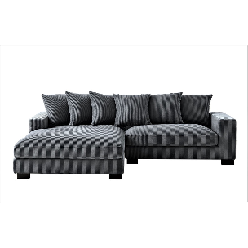 Luxe – Oversized 2 Piece Left Facing Sectional Couches For Living Room, L Shaped Sofa With Chaise – Dark Gray