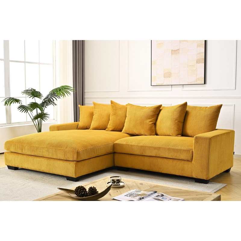 Luxe – Oversized 2 Piece Left Facing Sectional Couches For Living Room, L Shaped Sofa With Chaise – Ginger
