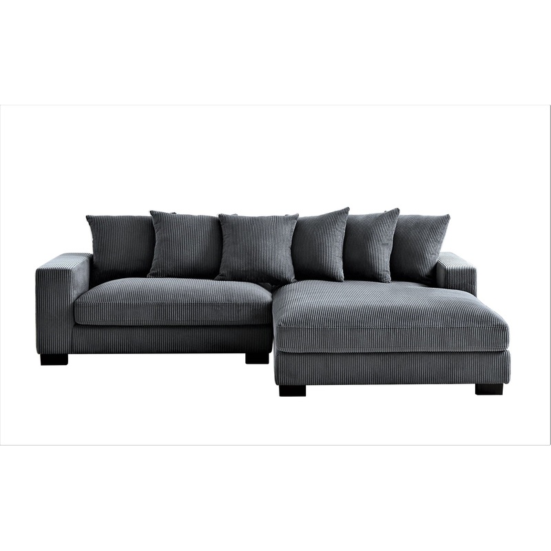 Luxe – Oversized 2 Piece Right Facing Sectional Couches For Living Room, L Shaped Sofa With Chaise – Dark Gray