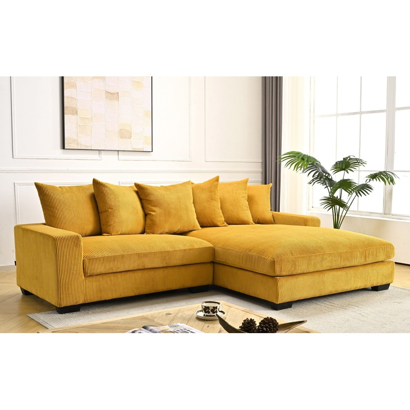 Luxe – Oversized 2 Piece Right Facing Sectional Couches For Living Room, L Shaped Sofa With Chaise – Ginger