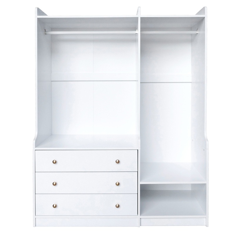Open Wardrobe Storage For Bedroom – White