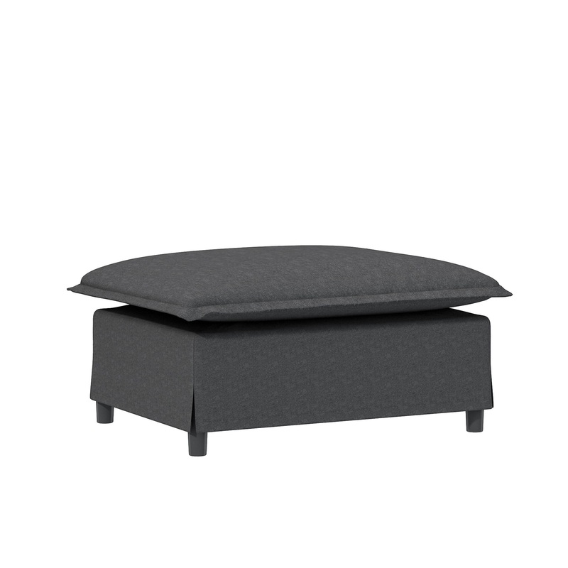 Ottoman Module For Modular Sectional Sofa Wide Seat – Gray