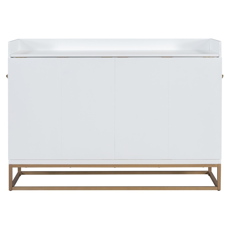 Queen Size Murphy Bed With Iron Legs, Modern Design – White