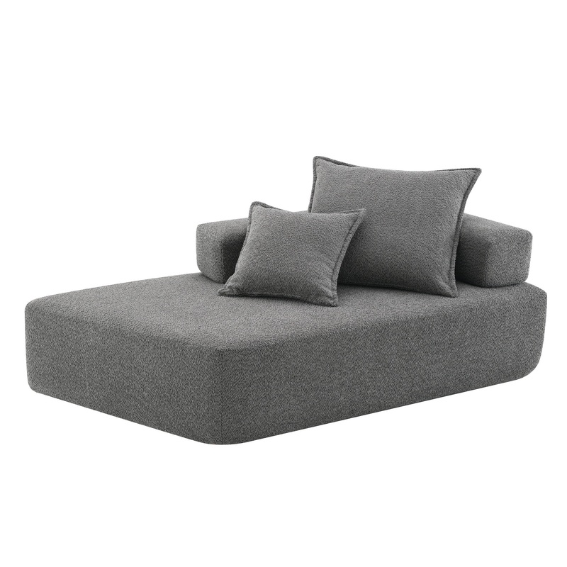 Special Shaped Frame For Oversized Modular U Shaped Sectional Floor Couch, Convertible Compressed Couch Spacious Foam Filled Sofa – Gray