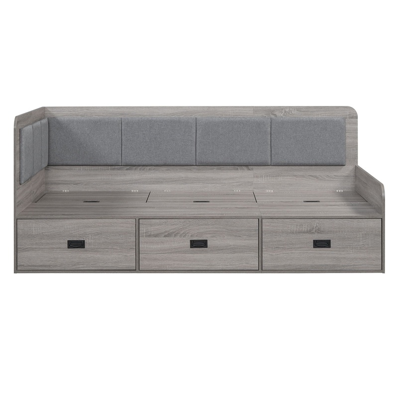 Twin Size Daybed With 3 Drawers And 3 Storage Compartments – Gray