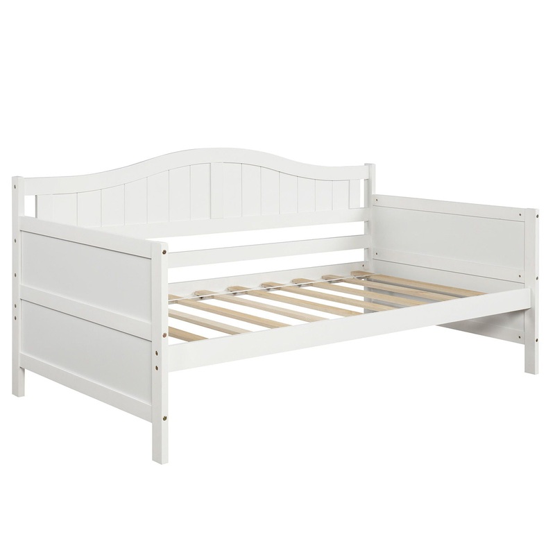 Twin Daybed With Trundle , Sofa Bed For Bedroom Living Room – White