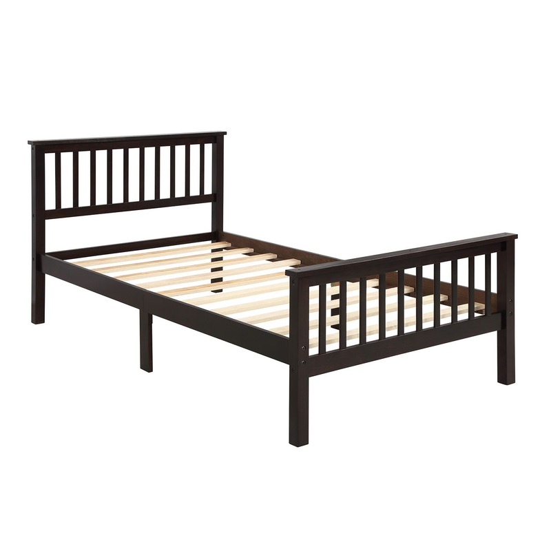 Twin Platform Bed With Headboard And Footboard – Espresso