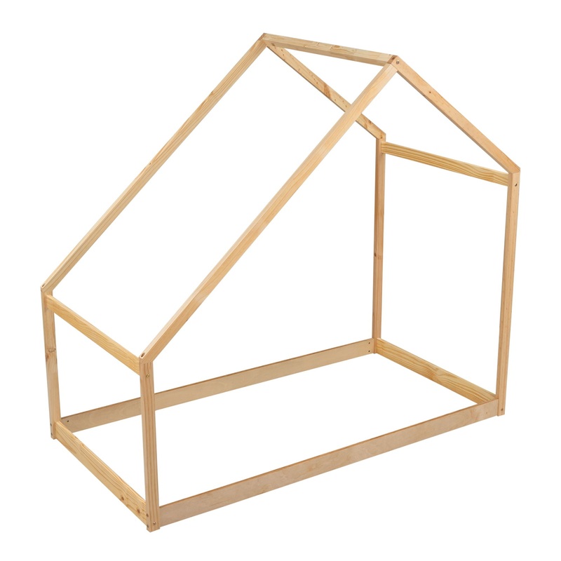 Twin Size House Bed – Natural