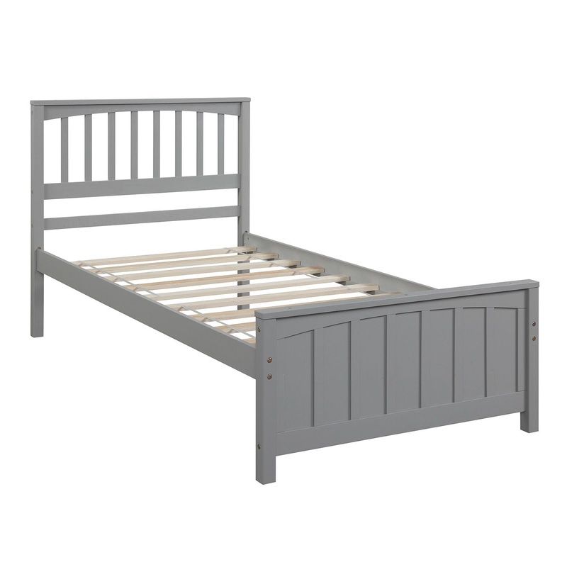 Twin Size Platform Bed – Gray