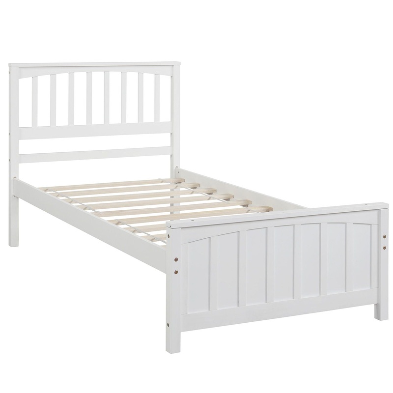 Twin Size Platform Bed – White