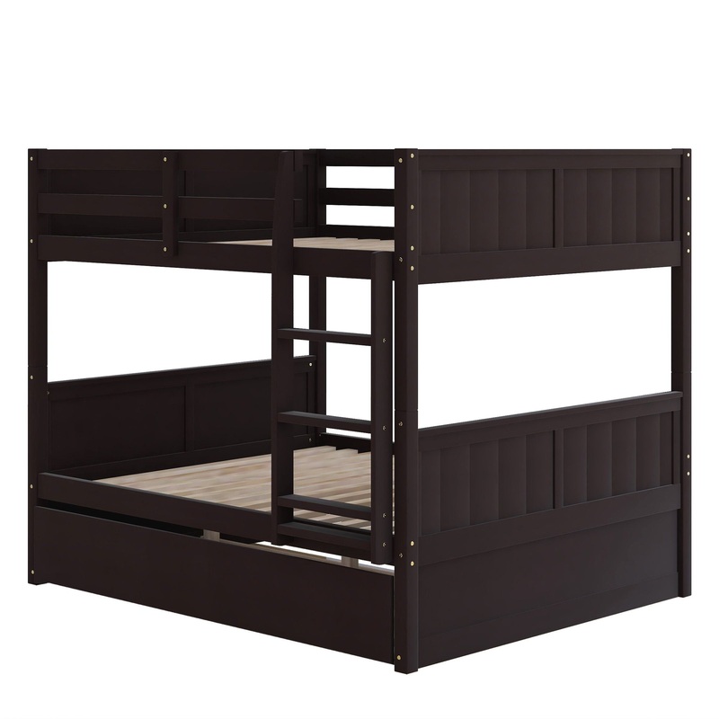 Full Over Full Bunk Bed With Twin Size Trundle – Espresso
