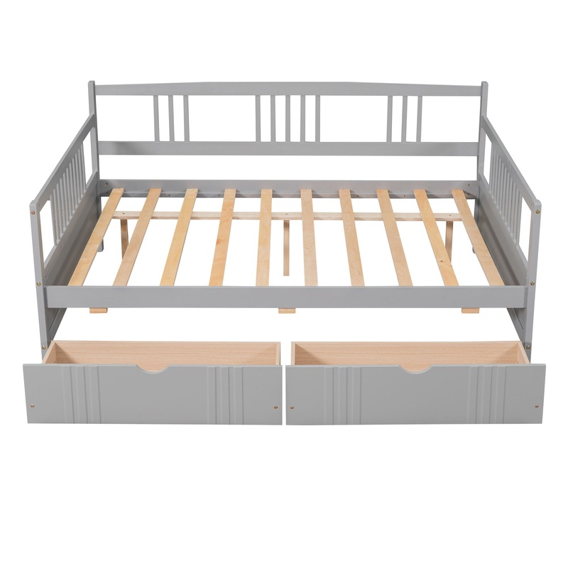 Full Size DayBed With 2 Drawers – Gray
