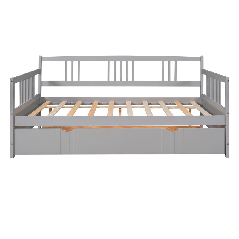 Full Size DayBed With Twin Size Trundle – Gray