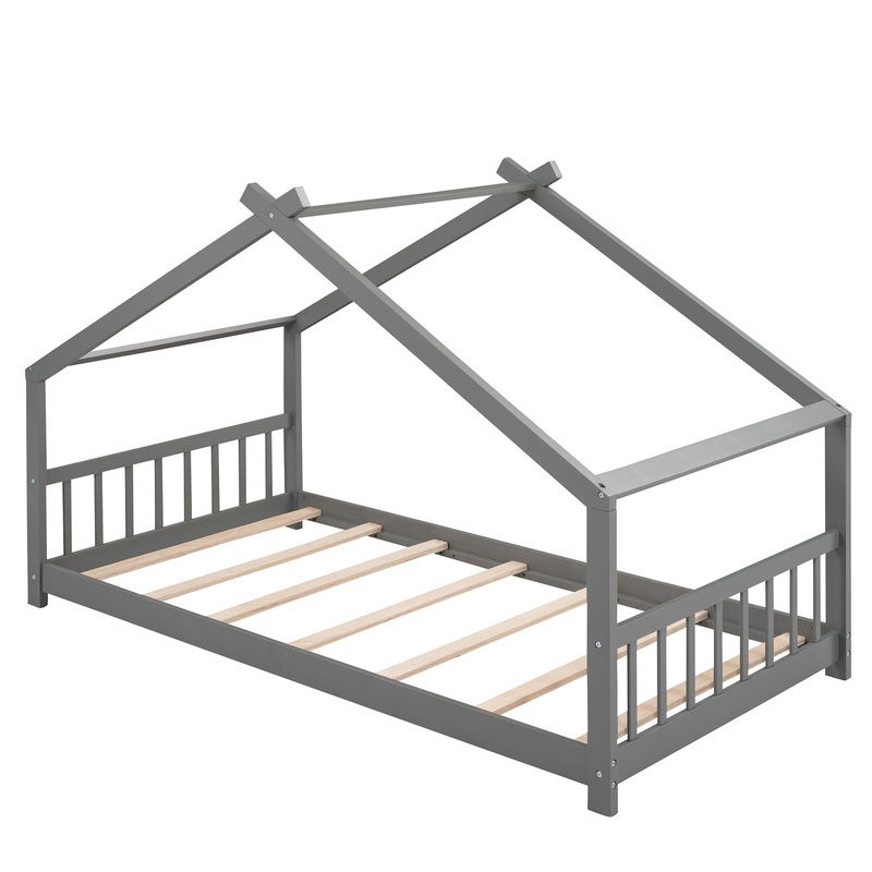 Twin Size Playhouse Design Bed – Gray