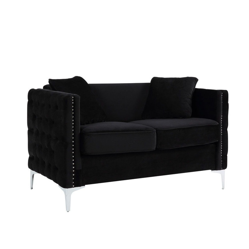 Bayberry – Loveseat With 2 Pillows – Black