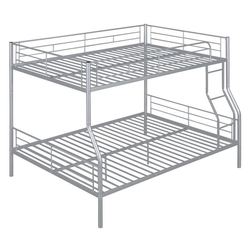 Full Long Over Queen Metal Bunk Bed – Sliver