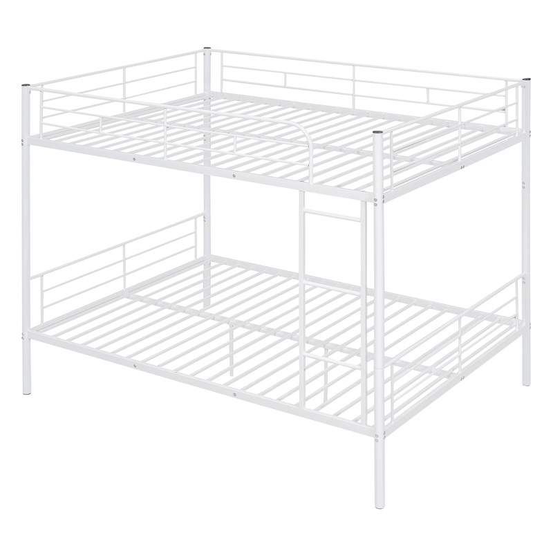 Full Over Full Metal Bunk Bed – White