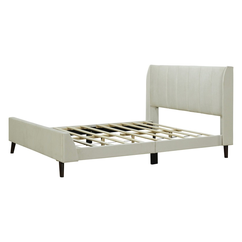 Queen Size Upholstered Platform Bed – Beige