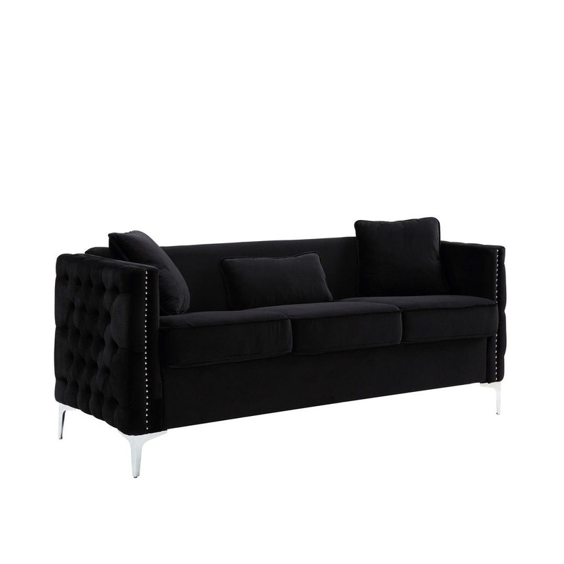 Bayberry – Sofa Loveseat Chair Living Room Set – Black