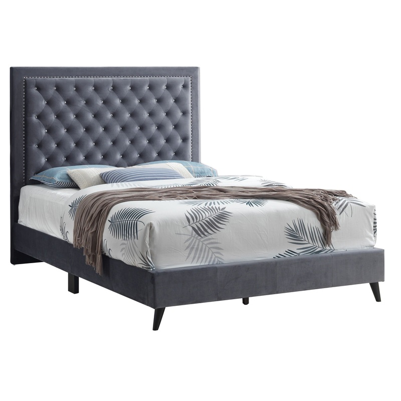 Queen Bed Classic Design – Gray