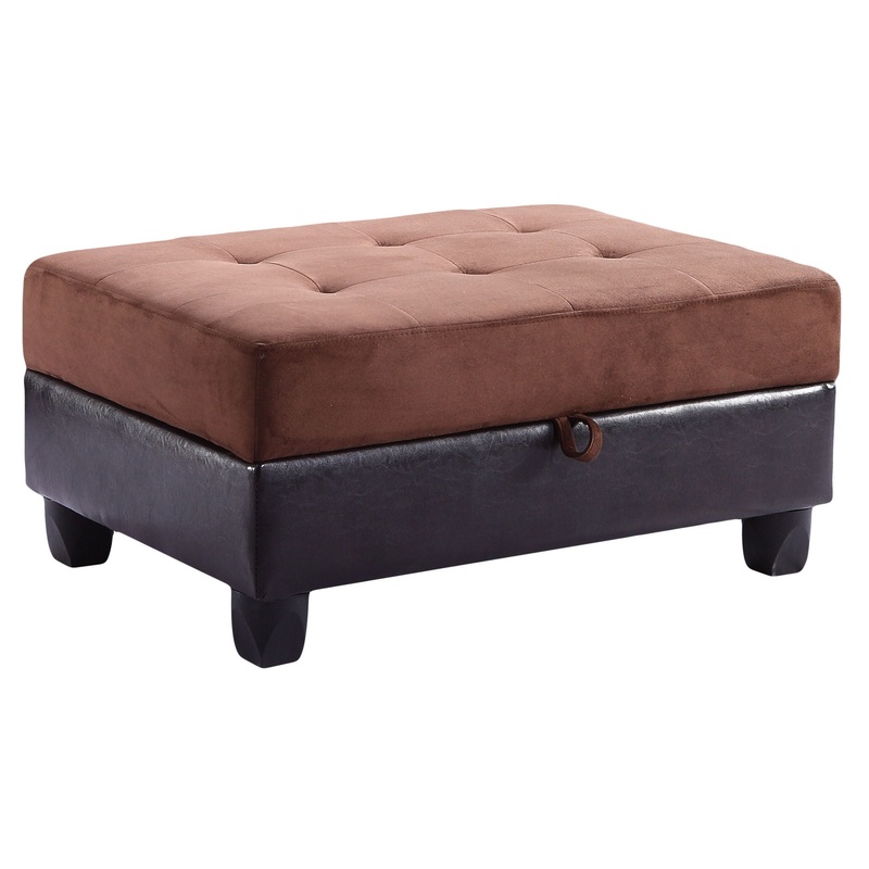 Upholstered Ottoman Elegant – Chocolate
