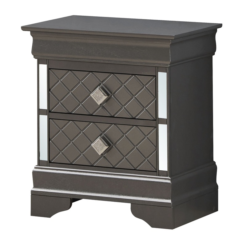 Verona – Nightstand – Metalic Black