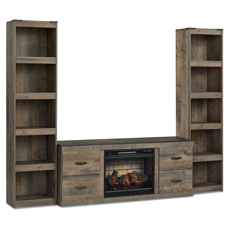 Trinell 3-Piece Entertainment Center with Electric Fireplace