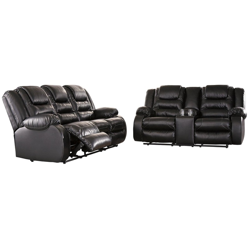 Vacherie Living Room Set|Sofa/Loveseat|Sofa/Loveseat/Recliner|Black|Chocolate