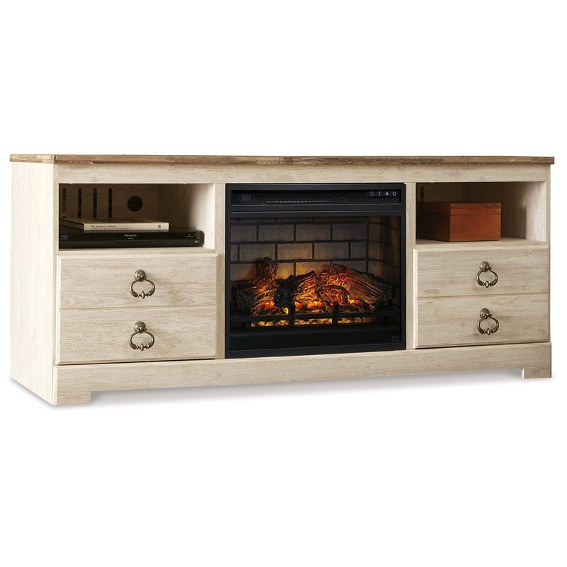 Willowton 64 TV Stand with Electric Fireplace