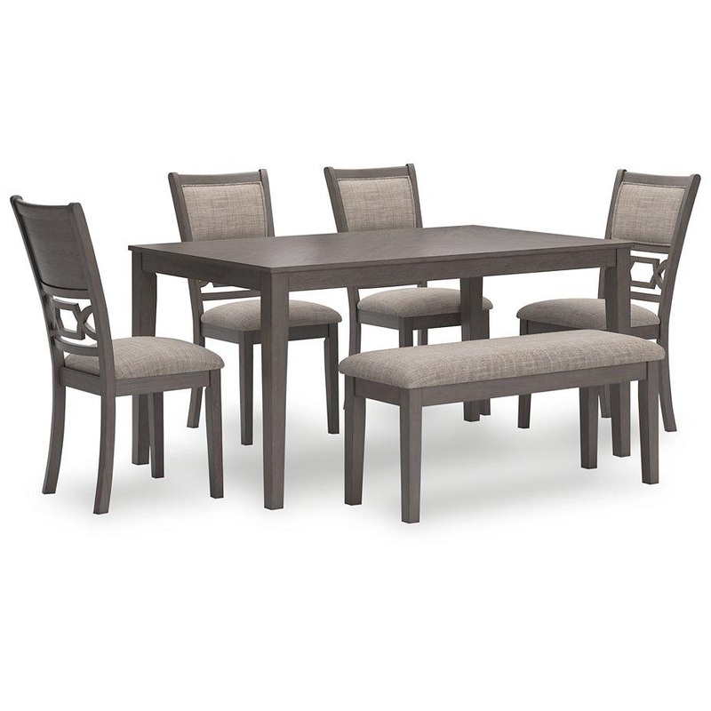 Wrenning Dining Table and 4 Chairs and Bench (Set of 6)