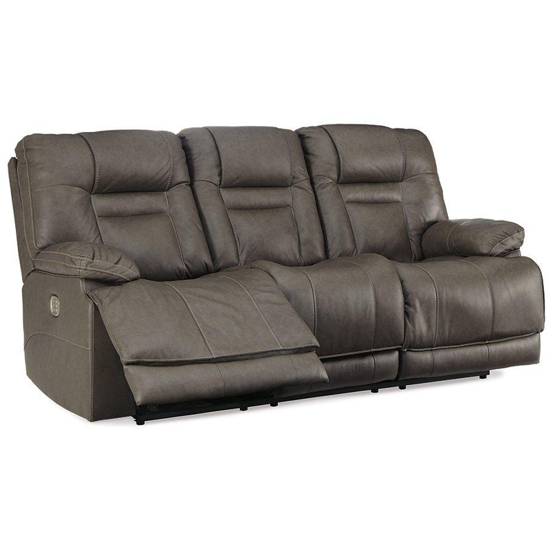 Wurstrow Power Reclining Sofa|Smoke|Umber