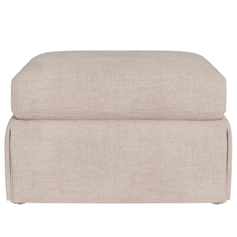 Hudson – Skirted Petite Ottoman, Special Order – Beige