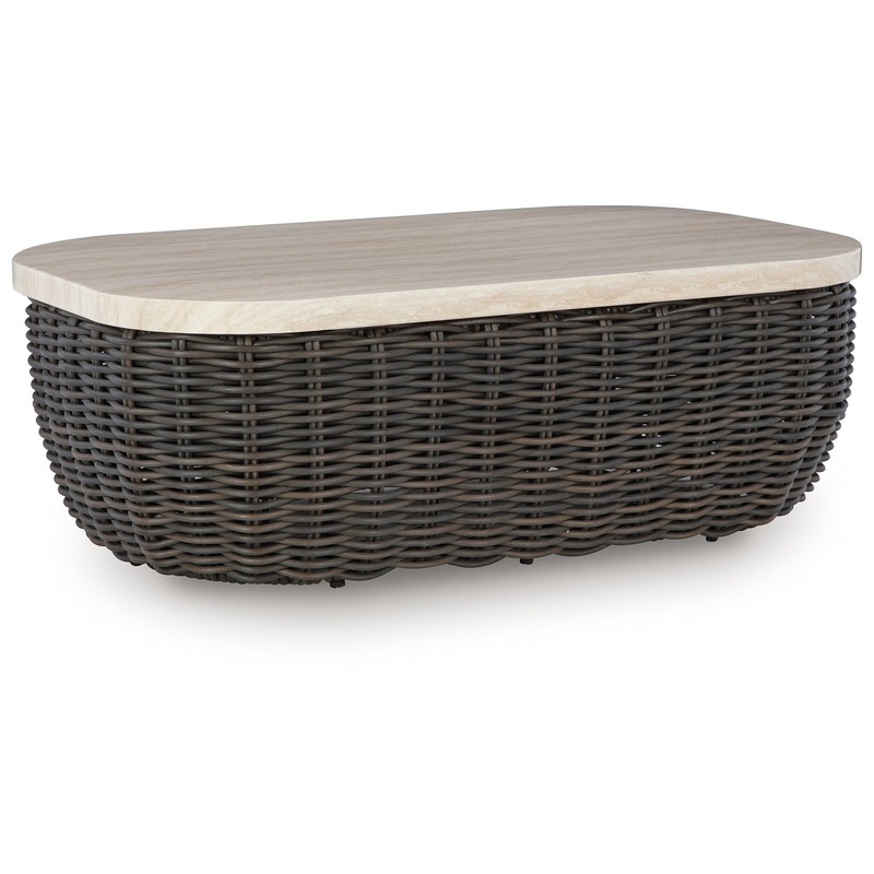 Kimora – Beige / Dark Brown – Rectangular Cocktail Table