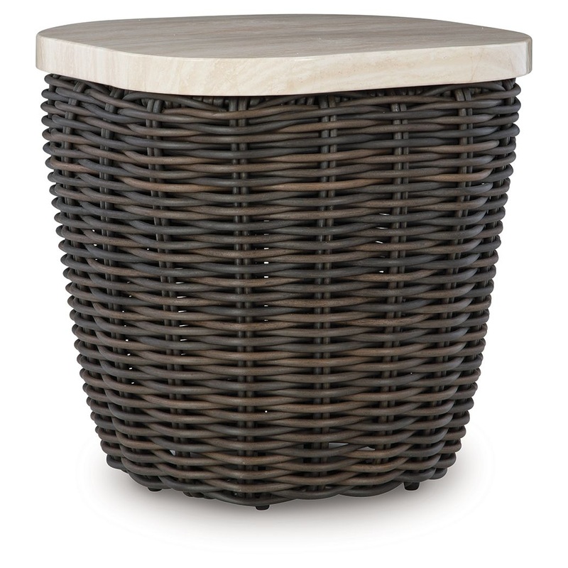 Kimora – Beige / Dark Brown – Square End Table