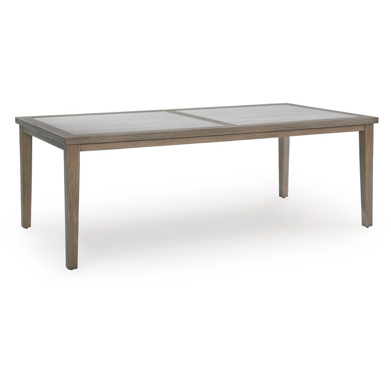 Rainier Ranch – Brown / Beige – Rectangle Dining Table With Umbrella Option