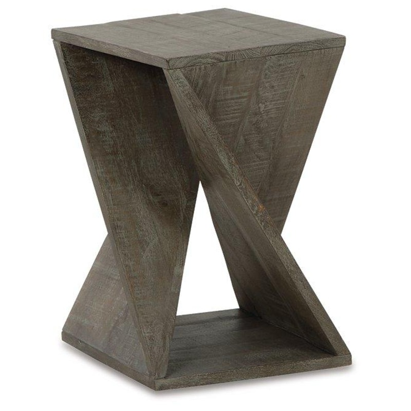Zalemont Accent Table|Distressed Gray|Distressed Brown