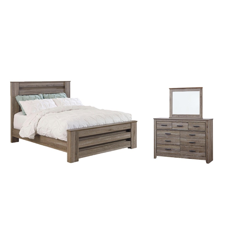 Zelen Bedroom Set|5-Piece: Dresser & Mirror/Bed (Headboard, Footboard, Rails)|6-Piece: Dresser & Mirror/Bed (Headboard, Footboard, Rails)/Nightstand|7-Piece: Dresser & Mirror/Bed (Headboard, Footboard, Rails)/2-Nightstand|Queen|Full|King