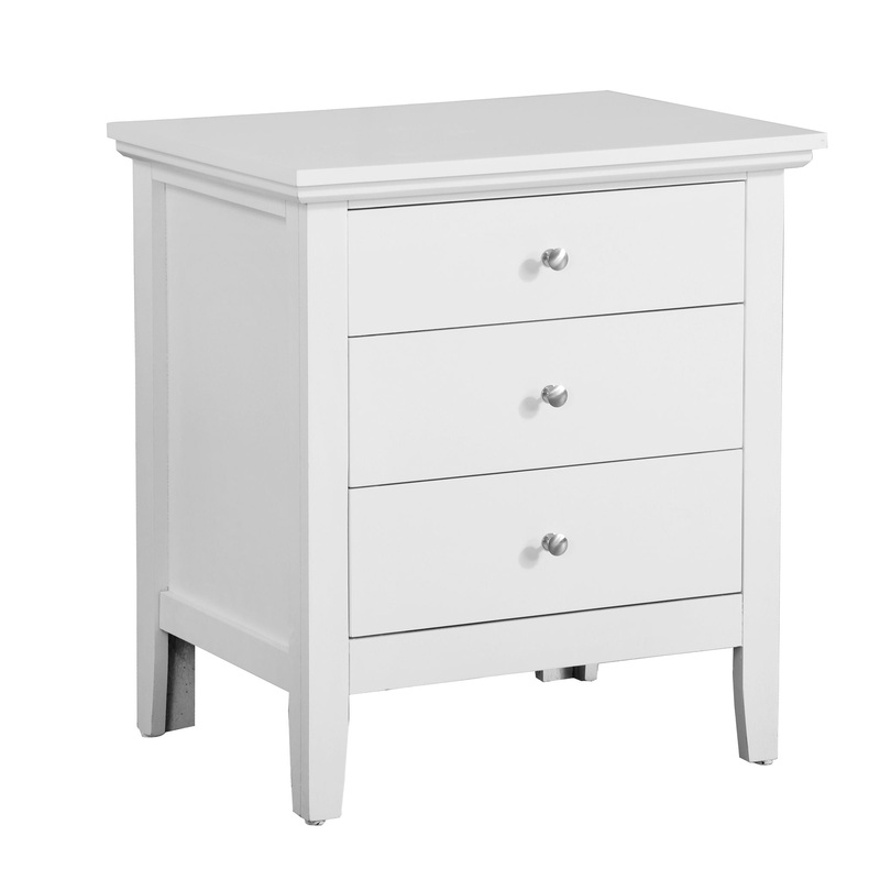 3 Drawer Nightstand – White
