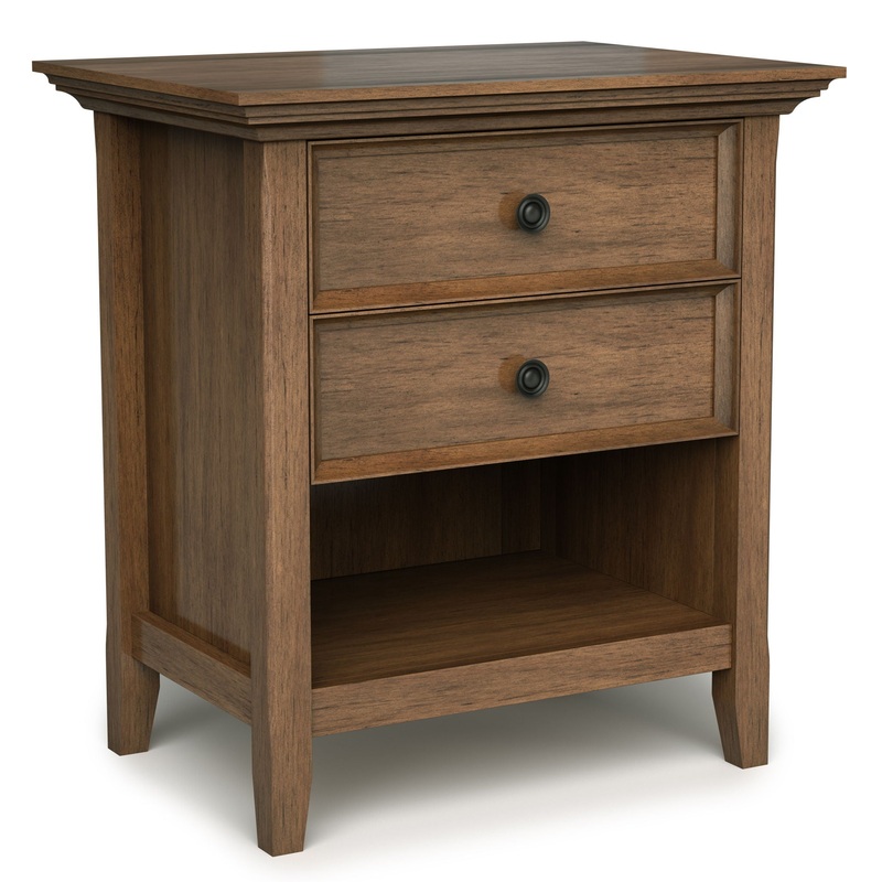 Amherst – Bedside Table – Rustic Natural Aged Brown