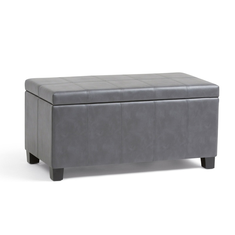 Dover – Storage Ottoman Bench – Stone Gray