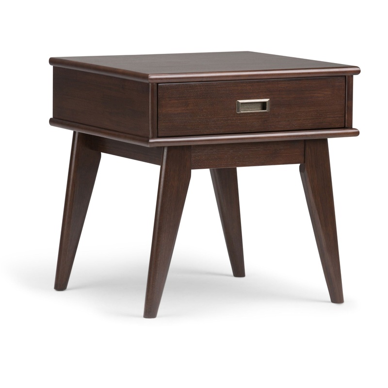 Draper – Mid Century End Table – Medium Auburn Brown