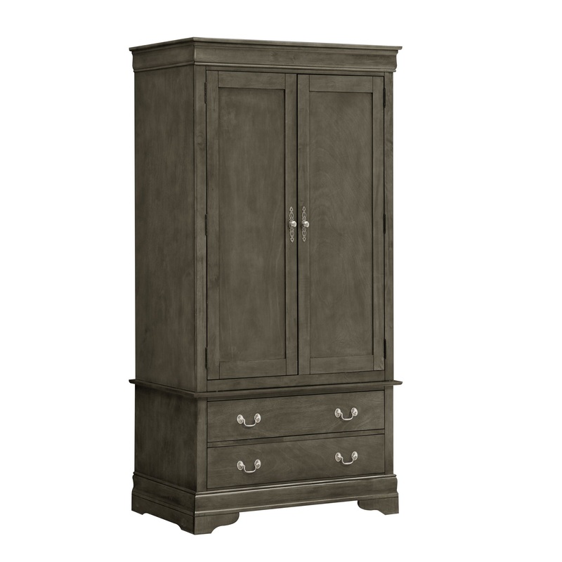 Elegant Traditional Armoire – Gray