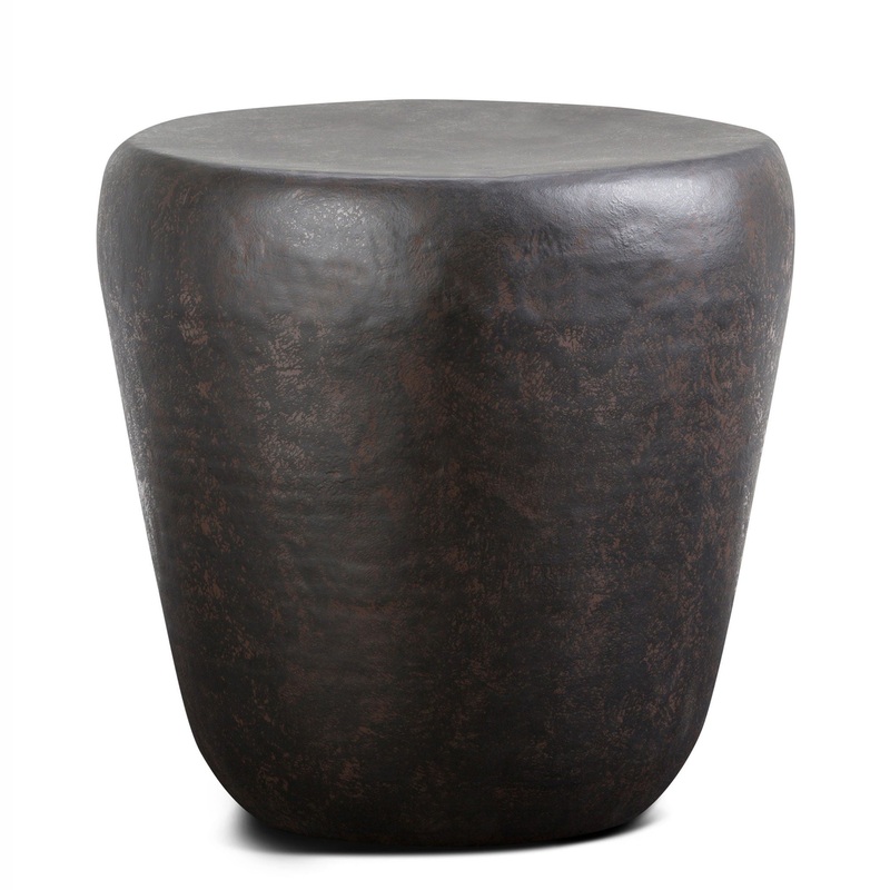 Garvy – Metal Side Table – Rustic Bronze