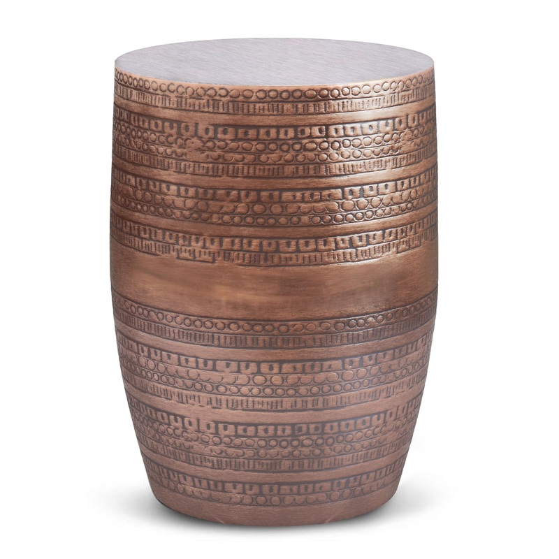 Johnsen – Large Metal Accent Table – Antique Copper