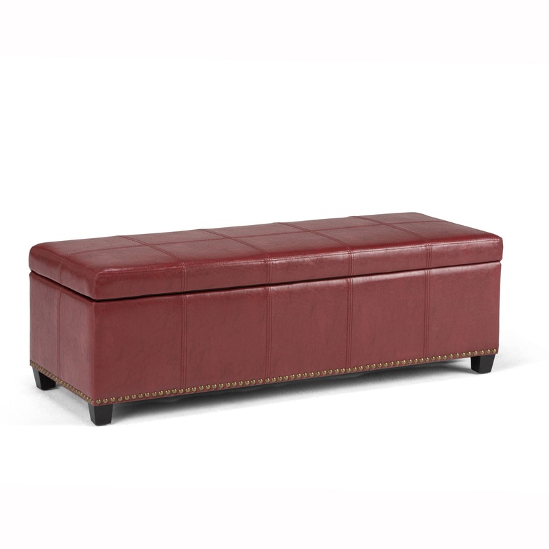 Kingsley – Large Storage Ottoman – Radicchio Red