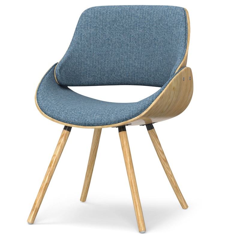 Malden – Bentwood Dining Chair With Wood Back – Denim Blue / Light Brown