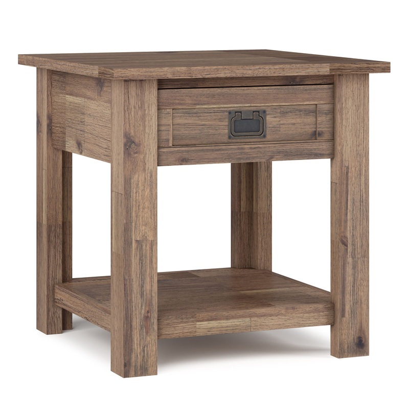 Monroe – End Table – Rustic Natural Aged Brown